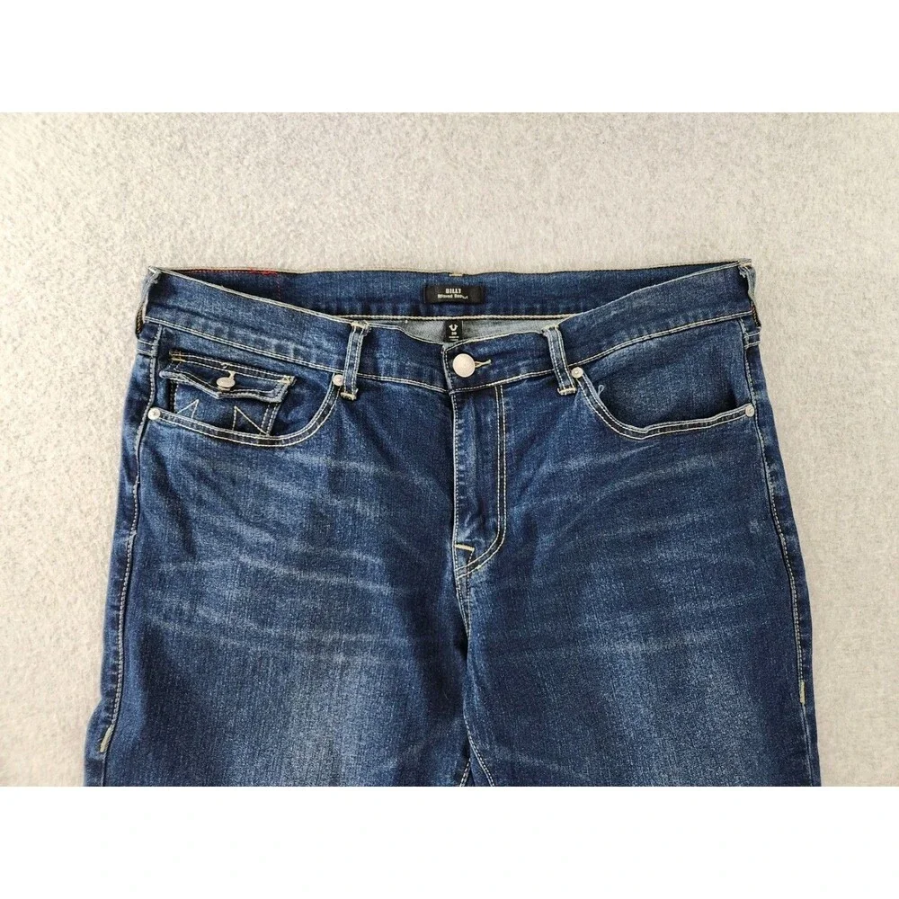 True Religion Billy Jeans 38‎ Flap T Snap Bootcut Relaxed Stretch 42 40x34
